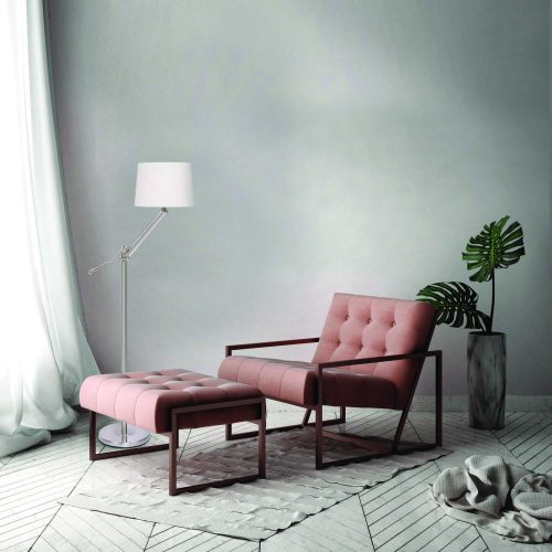 CREMONA E27 LED asztali lámpa Nightclub 64cm mozgatható elegáns fehér és ezüst fényű Prestige