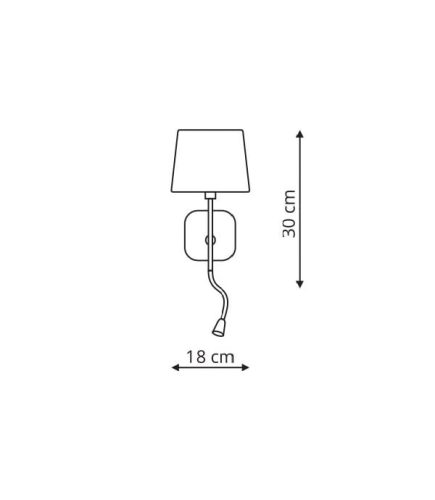 MARBELLA E14 fali lámpa + LED olvasó lámpabúra Modern fekete fény Prestige