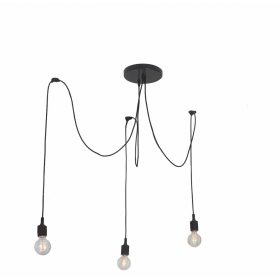   LED mennyezeti lámpa SOLETO 3xE27 Spider Loft Black Light Prestige