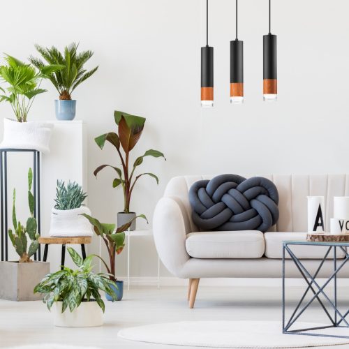 AURELIA mennyezeti függőlámpa 3xE27 fekete LM-3.152 Lamkur