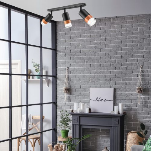 AURORA mennyezeti lámpa 3xE27 fekete LM-3.151 Lamkur