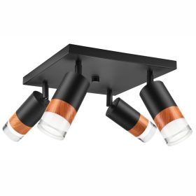   LED mennyezeti lámpa spot reflektor AURORA 4xE27 mozgatható fekete LM-4.151/A Lamkur