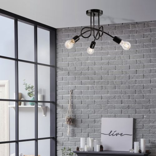 Mennyezeti lámpa CAMILLA 3xE27 Black Loft LM-3.79 Lamkur