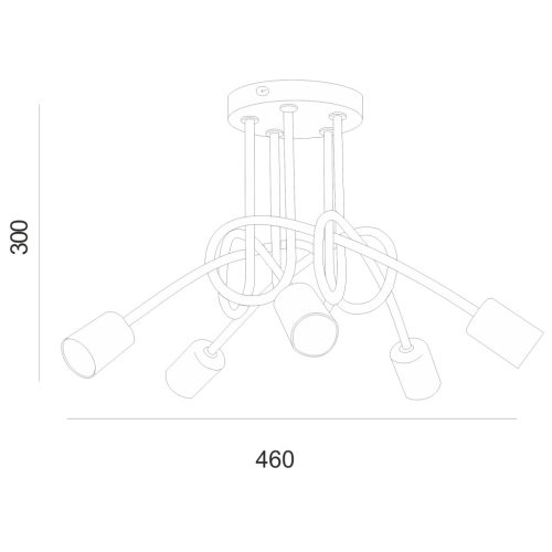 Mennyezeti lámpa CAMILLA 5xE27 Fehér Loft LM-5.79 Lamkur