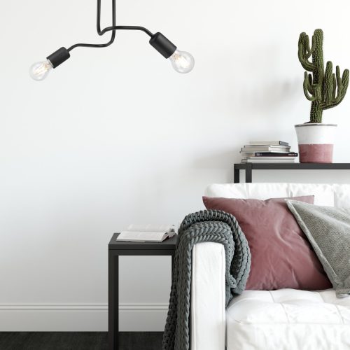 Mennyezeti lámpa CHARLIE 2xE27 Fekete LM-2.120 Lamkur