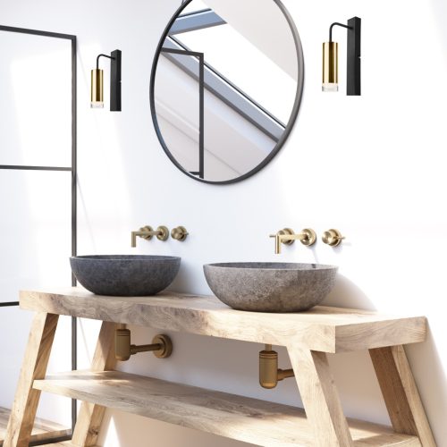 Fali lámpa égő DIEGO E27 Black Gold KM-1.124 Lamkur