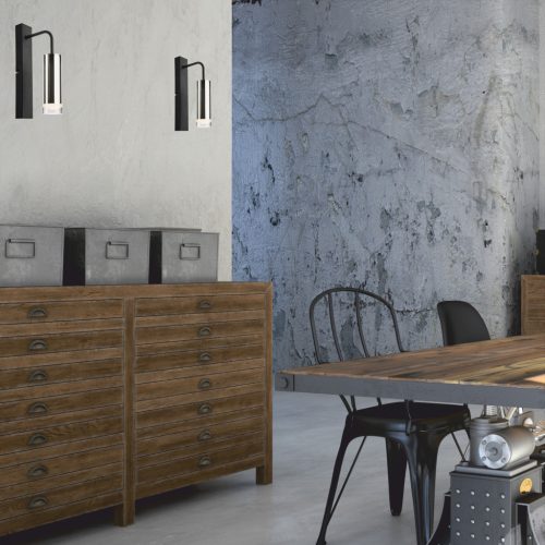 Fali lámpa lámpatest DIEGO E27 fekete króm KM-1.124 Lamkur