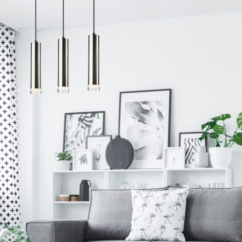 DIEGO mennyezeti függőlámpa 3xE27 fekete króm LM-3.124 Lamkur