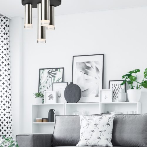 Mennyezeti lámpa DIEGO 4xE27 fekete króm LM-4.124/B Lamkur