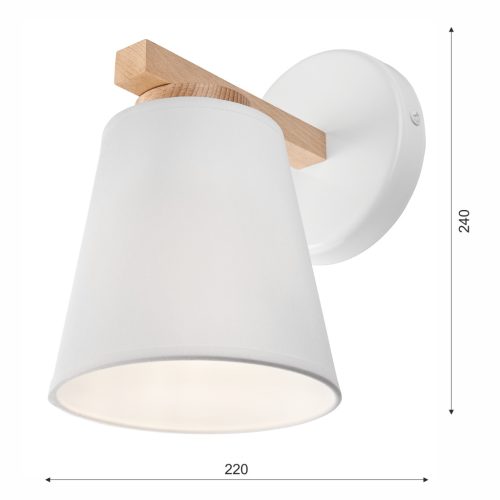 Fali lámpa ELLIE E27 fehér fa KM-1.113 Lamkur