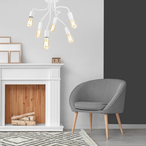 HILDA mennyezeti lámpa 6xE27 fehér LM-6.154 Lamkur