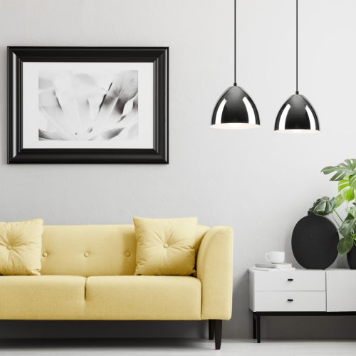 MIA mennyezeti függőlámpa 2xE27 fekete króm LM-2.130 Lamkur