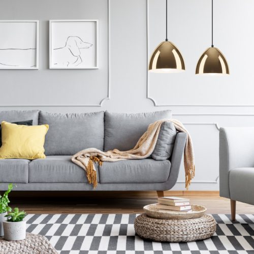 MIA mennyezeti függőlámpa 2xE27 fekete arany LM-2.130 Lamkur