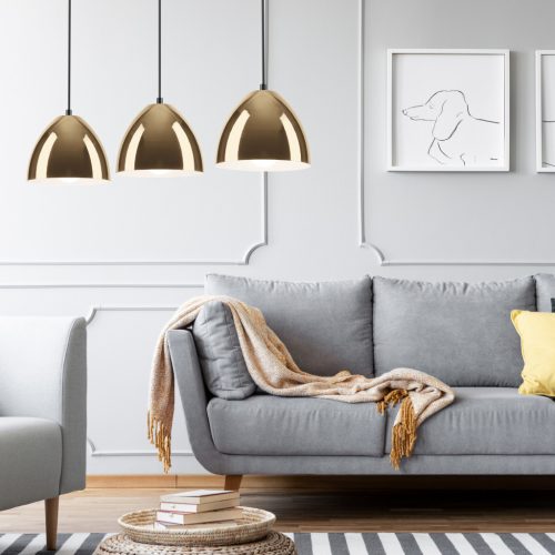 MIA mennyezeti függőlámpa 3xE27 fekete arany LM-3.130 Lamkur