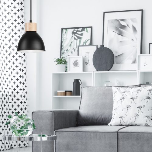 NICO E27 fekete fa mennyezeti lámpa LM-1.143 Lamkur