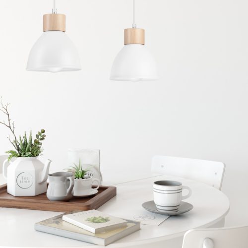 NICO Mennyezeti Lámpa 2xE27 Fehér Fa LM-2.143 Lamkur