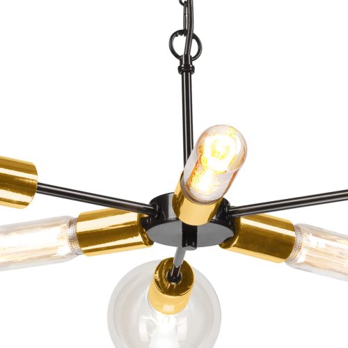 STARLA 6xE27 fekete arany függőlámpa LM-6.144 Lamkur