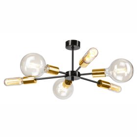 Mennyezeti lámpa STARLA 6xE27 Black Gold LM-6.144/A Lamkur
