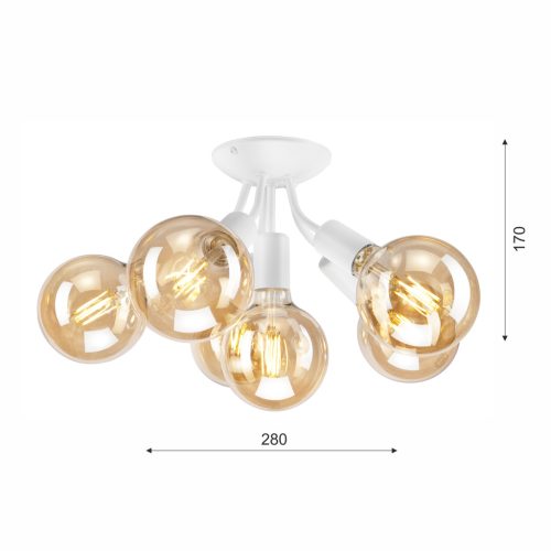 VIGGO mennyezeti lámpa 6xE27 fehér LM-6.122 Lamkur