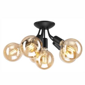 VIGGO mennyezeti lámpa 6xE27 fekete LM-6.122 Lamkur