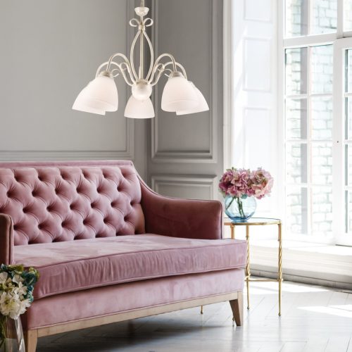 ADELLE 3xE27 klasszikus fehér mennyezeti lámpa LM-3.6 Lamkur