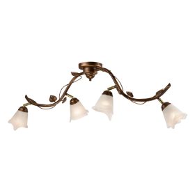   Mennyezeti Lámpa Ivy 4xE14 Fehér Fa Klasszikus LM-4.1 Lamkur
