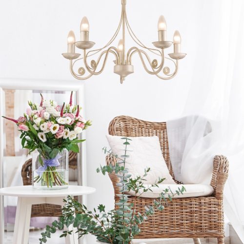 DONATO 5xE14 mennyezeti lámpa csillár klasszikus fehér LM-5.29 Lamkur