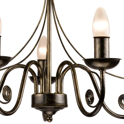 DONATO 5xE27 Függesztett Mennyezeti Lámpa Csillár Fekete Klasszikus LM-5.29 Lamkur