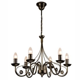   DONATO 6xE14 mennyezeti lámpa, csillár, fekete, klasszikus, LM-6.29 Lamkur