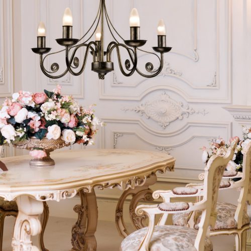 DONATO 6xE14 mennyezeti lámpa, csillár, fekete, klasszikus, LM-6.29 Lamkur