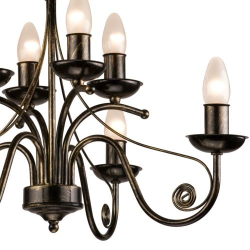 DONATO 8xE14 mennyezeti lámpa, csillár, fekete, klasszikus, LM-8.29 Lamkur