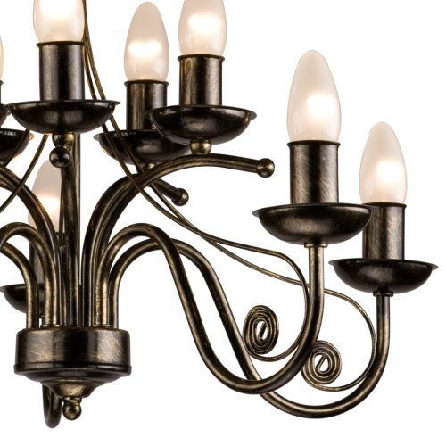 DONATO 10xE14 mennyezeti lámpa csillár fekete klasszikus LM-10.29 Lamkur