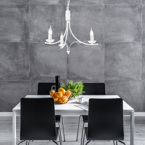 Függesztett mennyezeti lámpa LUCY 3xE14 csillár fehér klasszikus LM-3.153 Lamkur