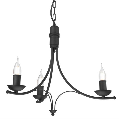 Függesztett mennyezeti lámpa LUCY 3xE14 csillár fekete klasszikus LM-3.153 Lamkur