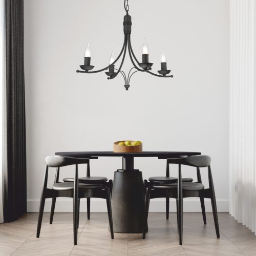 Lógó mennyezeti lámpa LUCY 4xE14 csillár fekete klasszikus LM-4.153 Lamkur