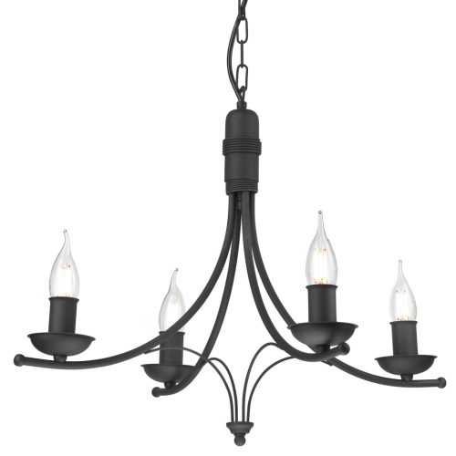 Lógó mennyezeti lámpa LUCY 4xE14 csillár fekete klasszikus LM-4.153 Lamkur