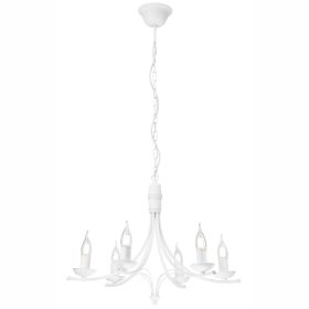   LUCY 6xE14 Függesztett Mennyezeti Lámpa, Csillár, Fehér, Klasszikus, LM-6.153 Lamkur