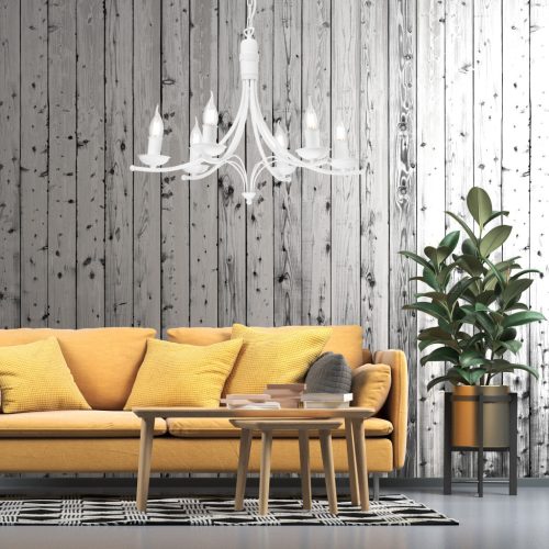 LUCY 6xE14 Függesztett Mennyezeti Lámpa, Csillár, Fehér, Klasszikus, LM-6.153 Lamkur