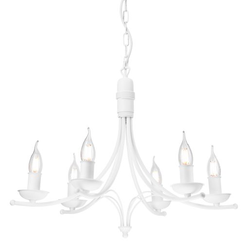 LUCY 6xE14 Függesztett Mennyezeti Lámpa, Csillár, Fehér, Klasszikus, LM-6.153 Lamkur
