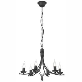   LUCY függesztett lámpa, 6xE14, csillár, fekete, klasszikus, LM-6.153, Lamkur