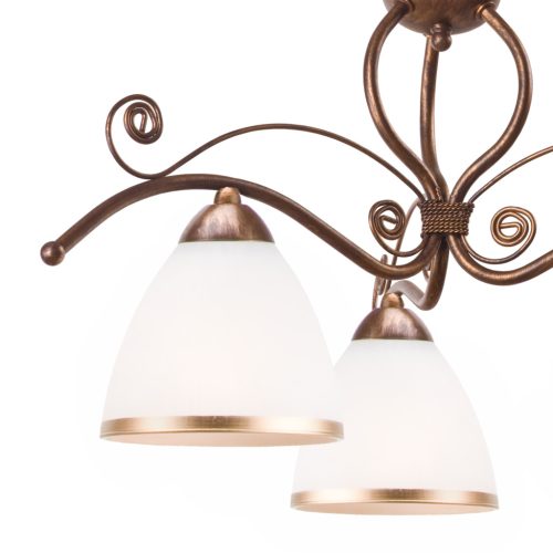 RETRO függő mennyezeti lámpa 3xE27 fehér fa klasszikus LM-3.51 Lamkur