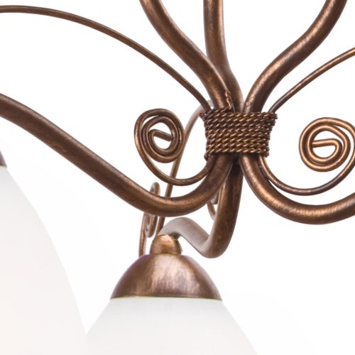 RETRO függő mennyezeti lámpa 3xE27 fehér fa klasszikus LM-3.51 Lamkur