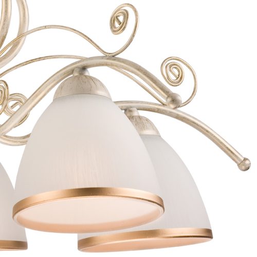 RETRO 5xE27 fehér klasszikus függő mennyezeti lámpa LM-5.51 Lamkur