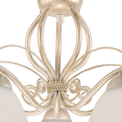 RETRO 5xE27 fehér klasszikus függő mennyezeti lámpa LM-5.51 Lamkur