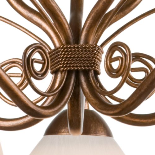 RETRO 5xE27 fehér fa klasszikus függő mennyezeti lámpa LM-5.51 Lamkur