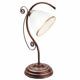   Asztali lámpa asztali éjjeli lámpa RETRO E27 fehér fa klasszikus LN-1.51 Lamkur