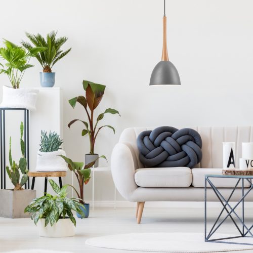 VANESSA E27 ezüst fa mennyezeti függőlámpa LM-1.1/77 Lamkur