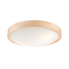   LED Mennyezeti Lámpa ANELLO 2xE27 Fehér Fa Kerek Üvegernyő LD.PD-8.2 Lamkur