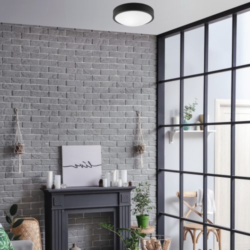 LED mennyezeti lámpa JONAS E27 kerek üvegbúra fekete fehér LD.PD-8.7 Lamkur