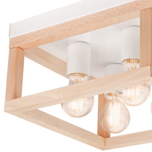 Mennyezeti lámpa VILLY 4xE27 fehér fa LM - 4.175 Lamkur